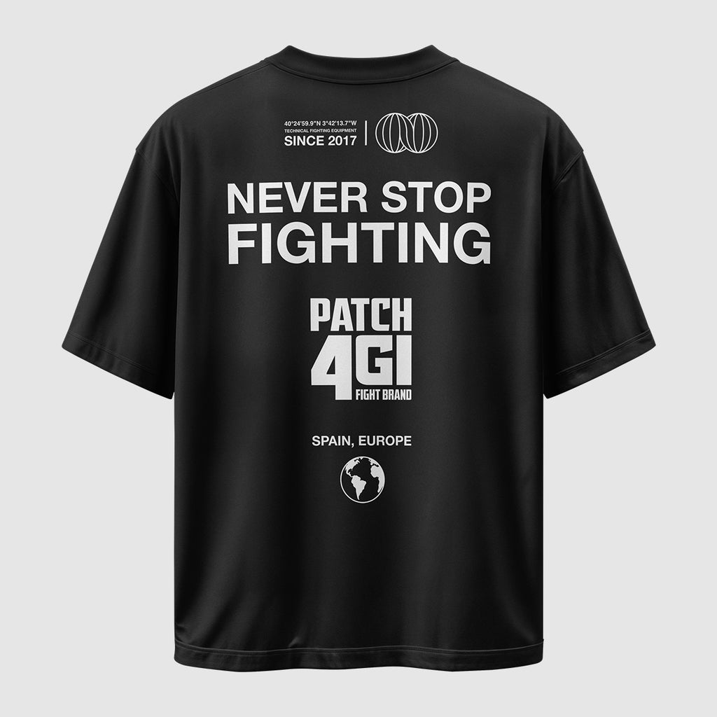 Camiseta algodón Never Stop (Negra)