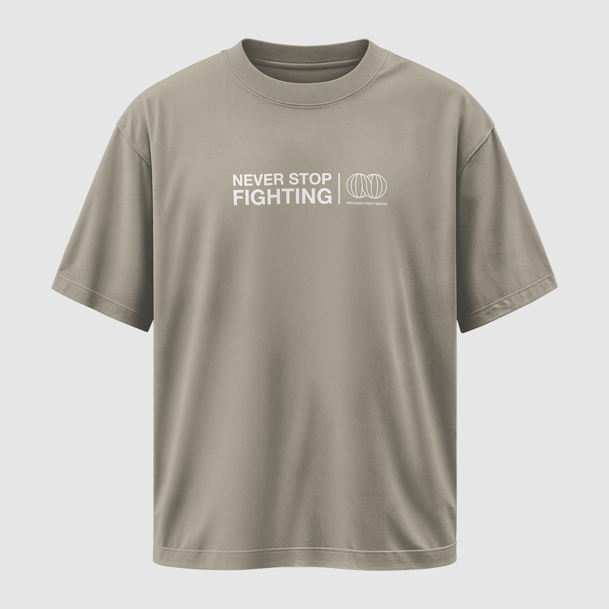 Camiseta algodón Never Stop (Beige)