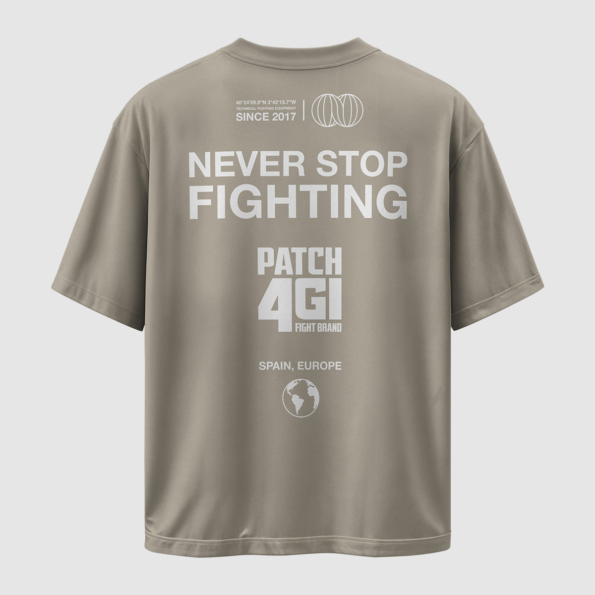 Camiseta algodón Never Stop (Beige)