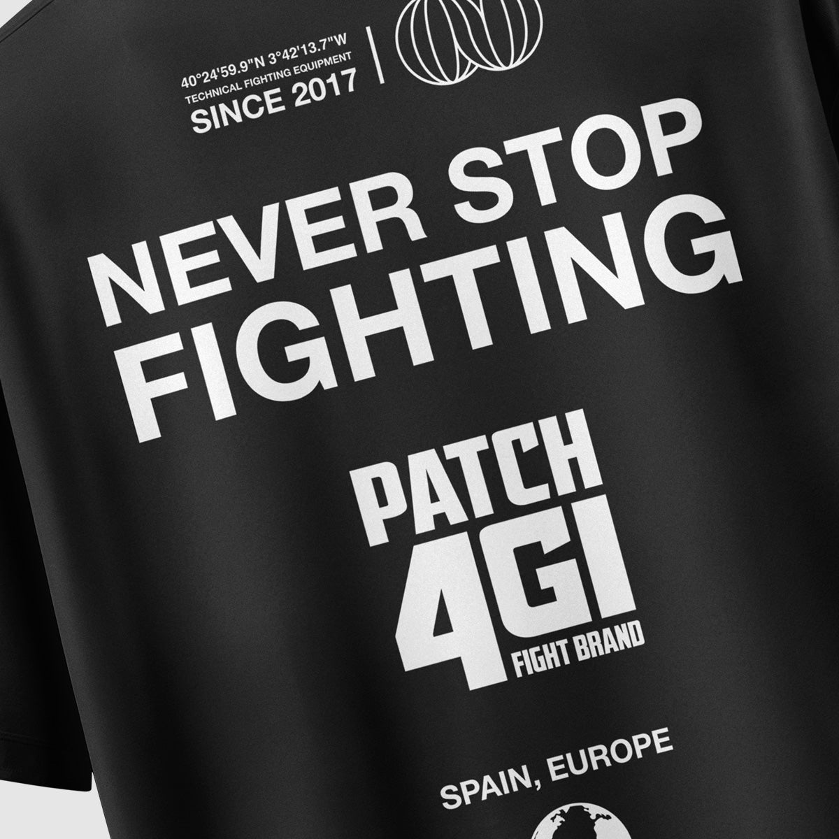 Camiseta algodón Never Stop (Negra)