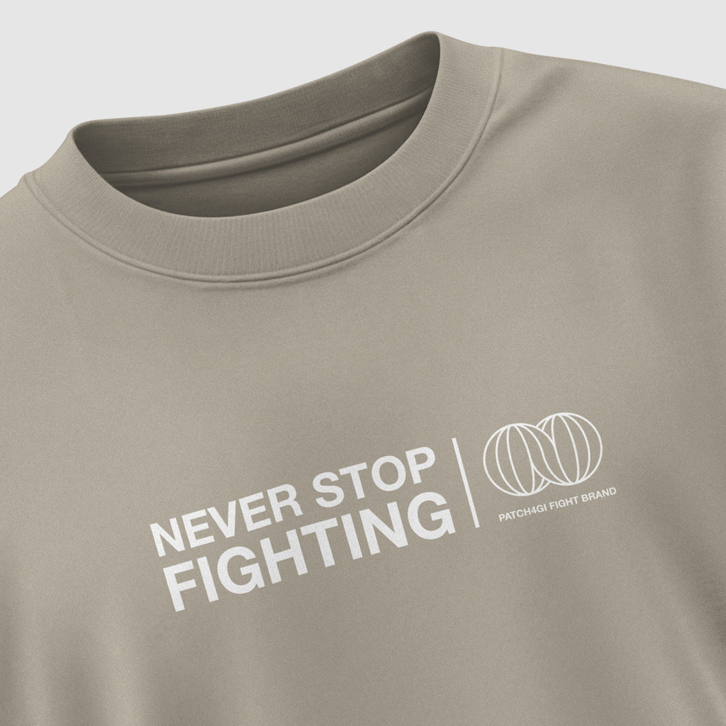 Camiseta algodón Never Stop (Beige)