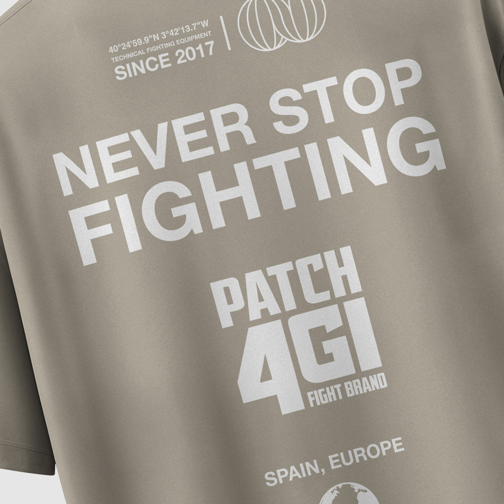 Camiseta algodón Never Stop (Beige)